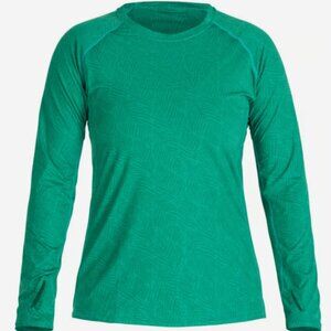 NRS Silkweight Emerald Green Long Sleeve Shirt Large Women's Baselayer SPF